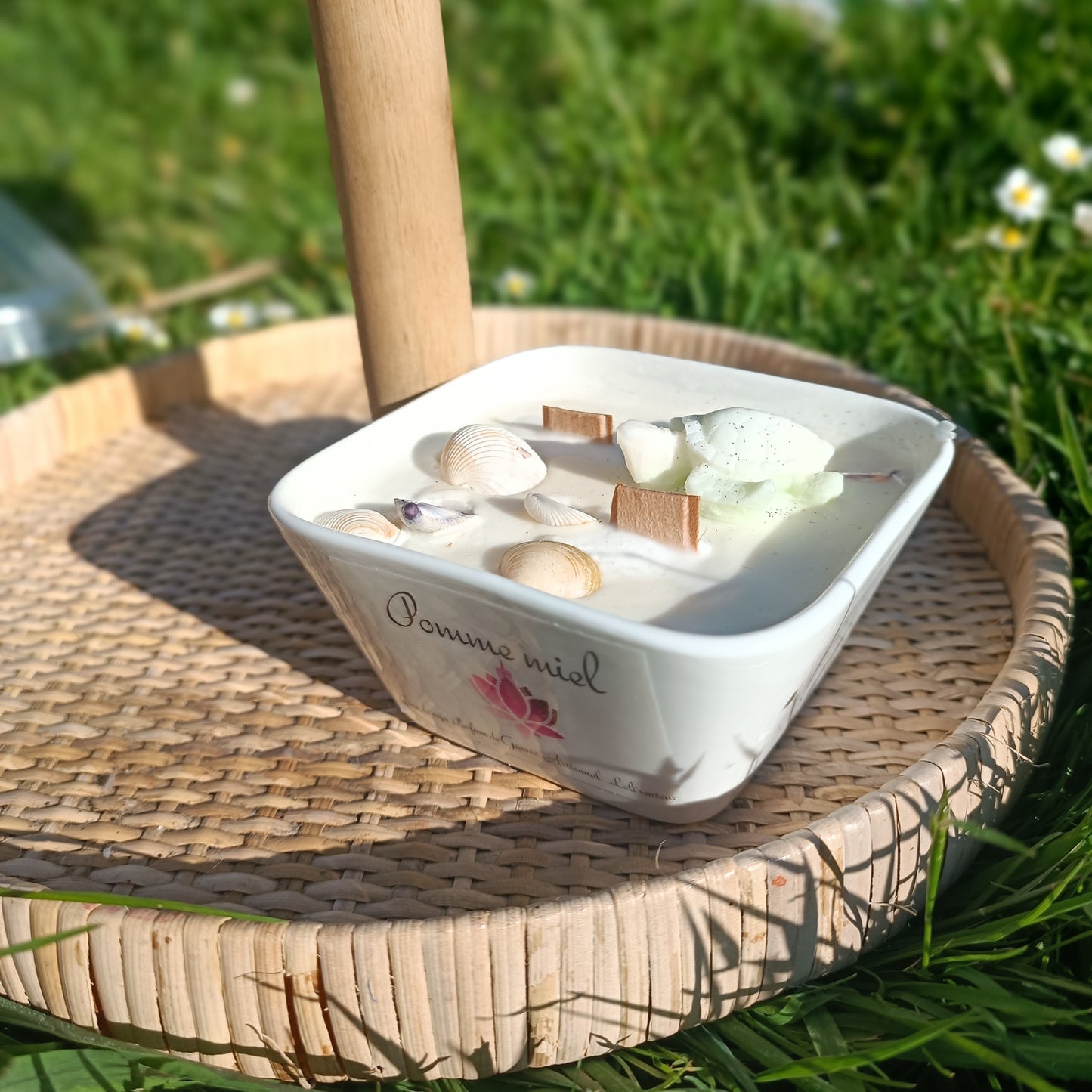 Bougie Mèche en bois - pomme miel